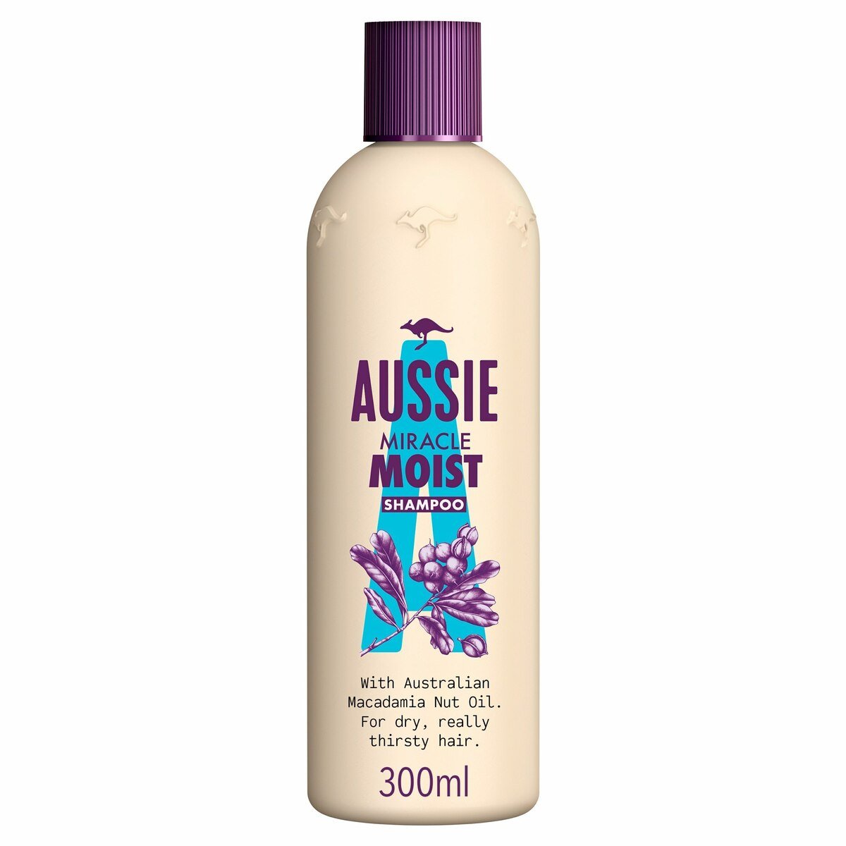 Aussie Miracle Moist Shampoo With Australian Macadamia Nut Oil 300 ml