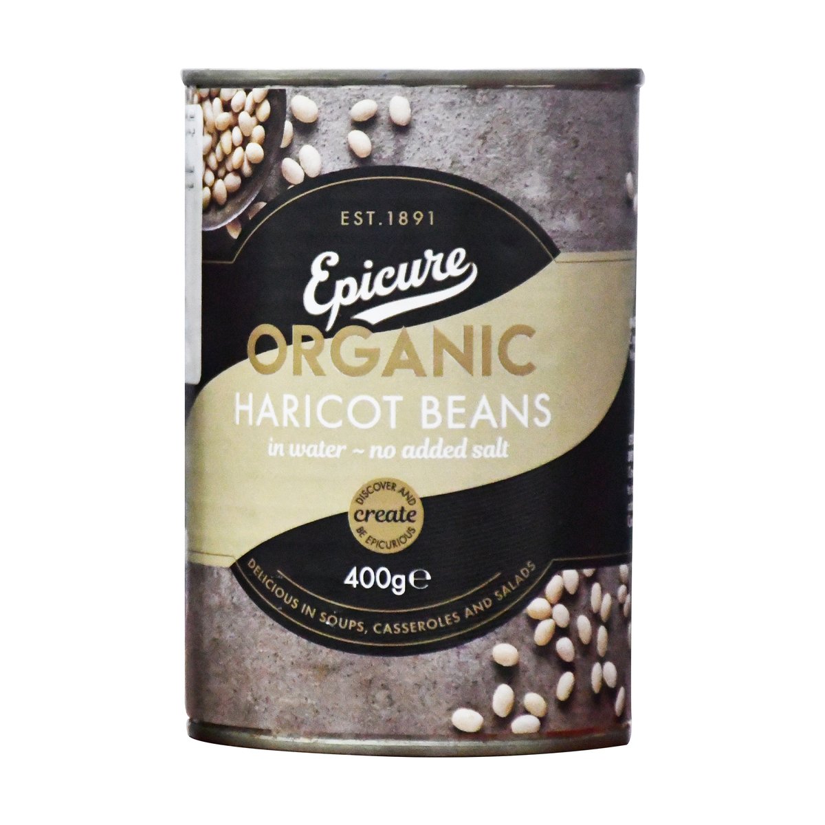 Buy Epicure Organic Haricot Beans 400 g Online at Best Price | Canned Beans | Lulu Kuwait in UAE