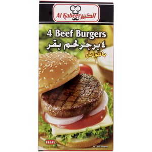 Al Kabeer Beef Burgers Spicy  4 Pcs 200g
