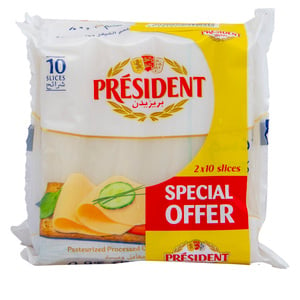 Buy President Sliced Cheese Fat Free 2 x 200 g Online at Best Price | Sliced Cheese | Lulu UAE in UAE