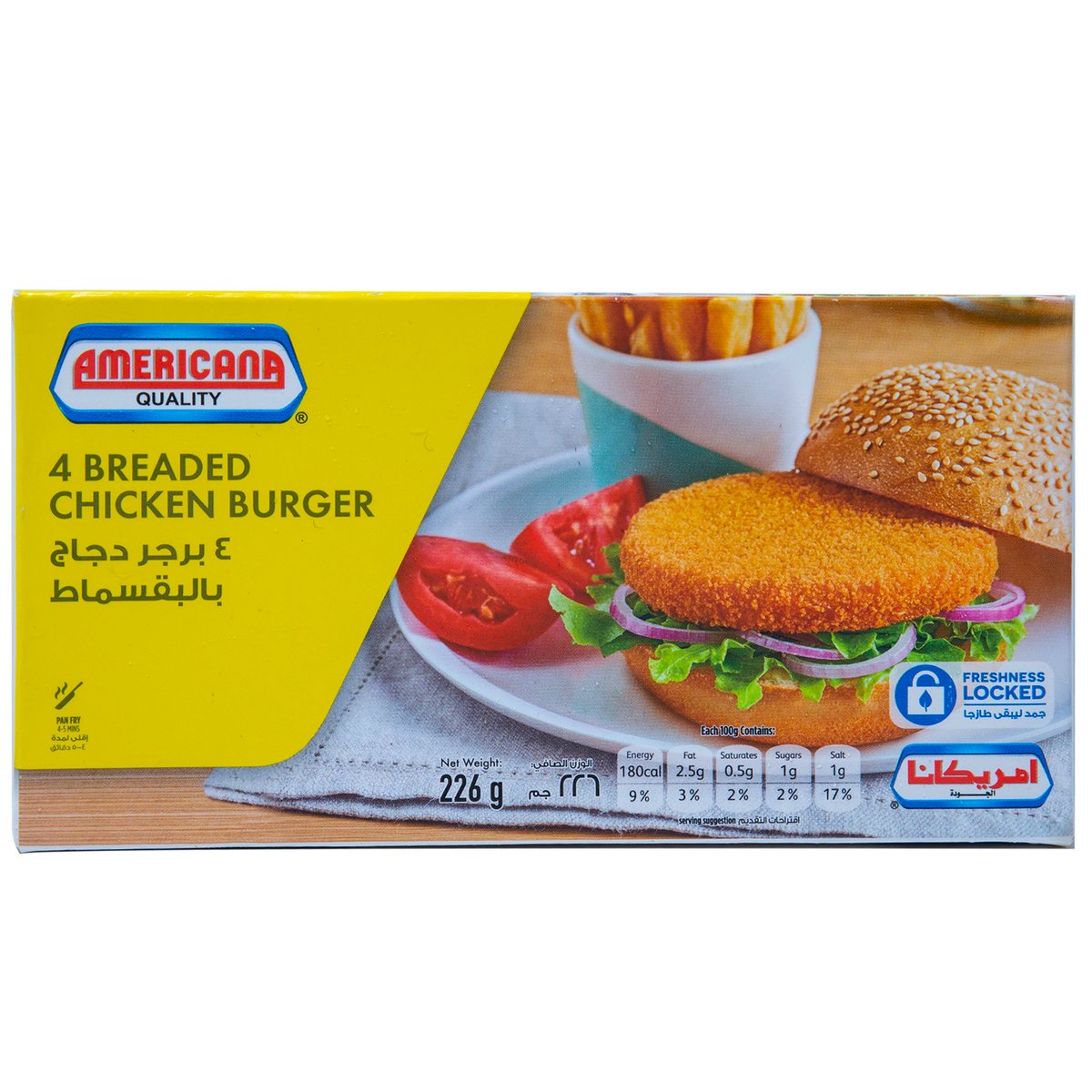 Americana 4 Breaded Chicken Burger 226g