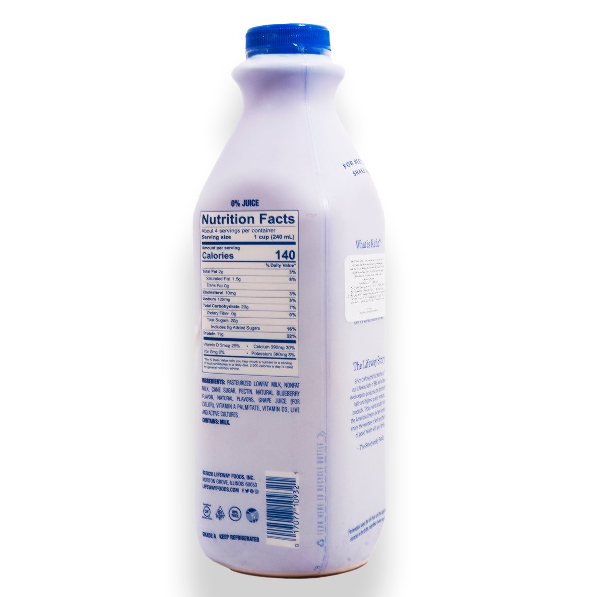 Lifeway Kefir Probiotic Milk Blueberry Low Fat 946 ml