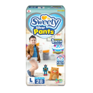 Sweety Baby Diapers Silver Pants L 28pcs