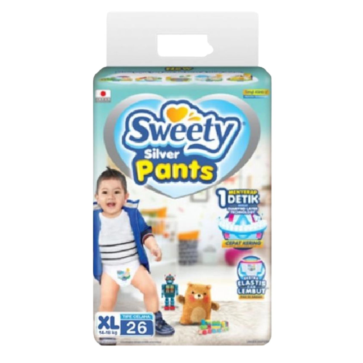 Sweety Baby Diapers Silver Pants XL 26pcs