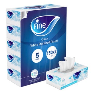 Buy Fine Facial Tissue Classic White Sterilized 2ply 150 Sheets Online at Best Price | Facial Tissues | Lulu UAE in UAE
