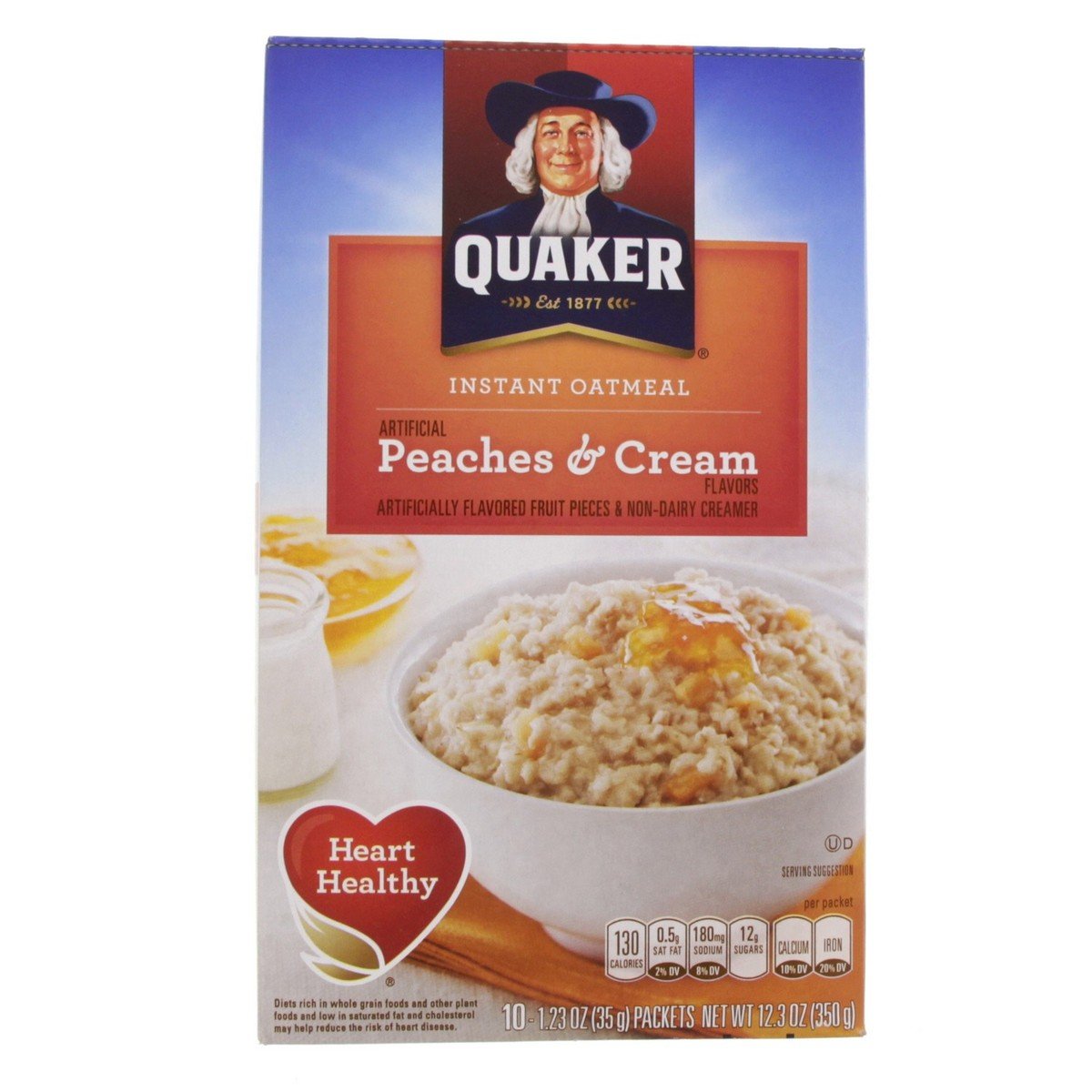 Quaker Instant Oatmeal Peaches & Cream 350 g