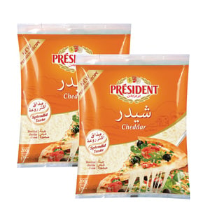 Buy President Cheddar Cheese 2 x 200 g Online at Best Price | Grated Cheese | Lulu UAE in UAE