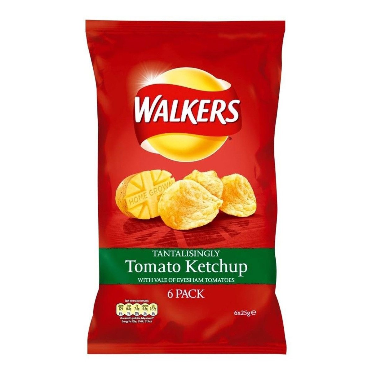 Walkers Potato Chips Tomato Ketchup 6 x 25 g