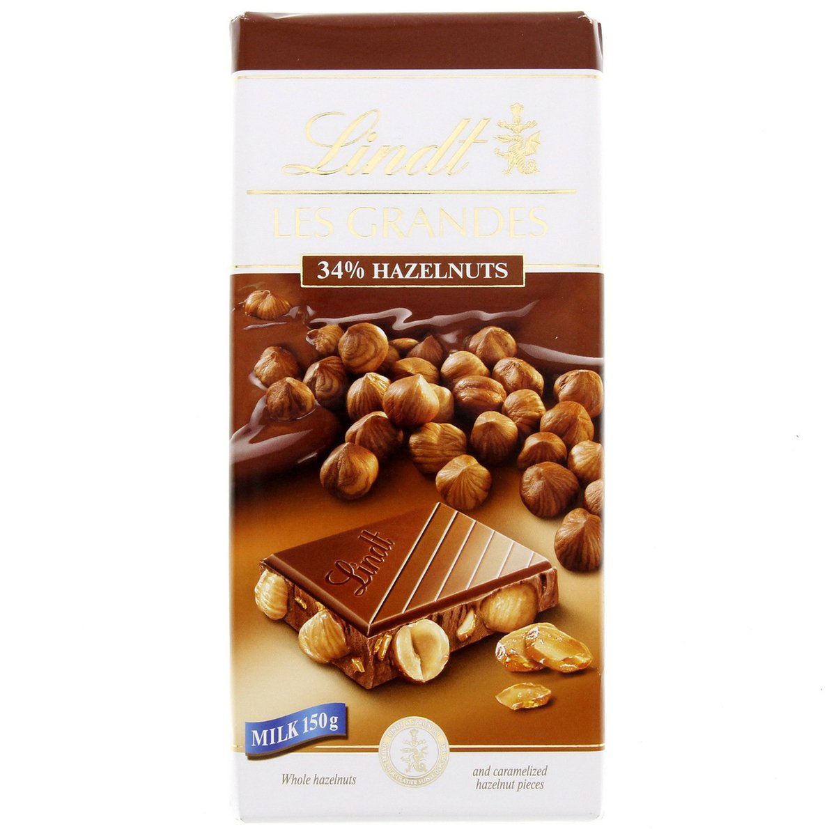 Lindt Les Grandes 34 % Hazelnut Milk Chocolate 150 g