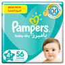 Pampers Baby-Dry Diapers Size 4, 10-15kg with Leakage Protection 56pcs