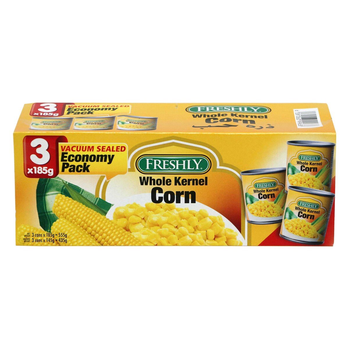 Freshly Whole Kernel Corn 3 x 185g