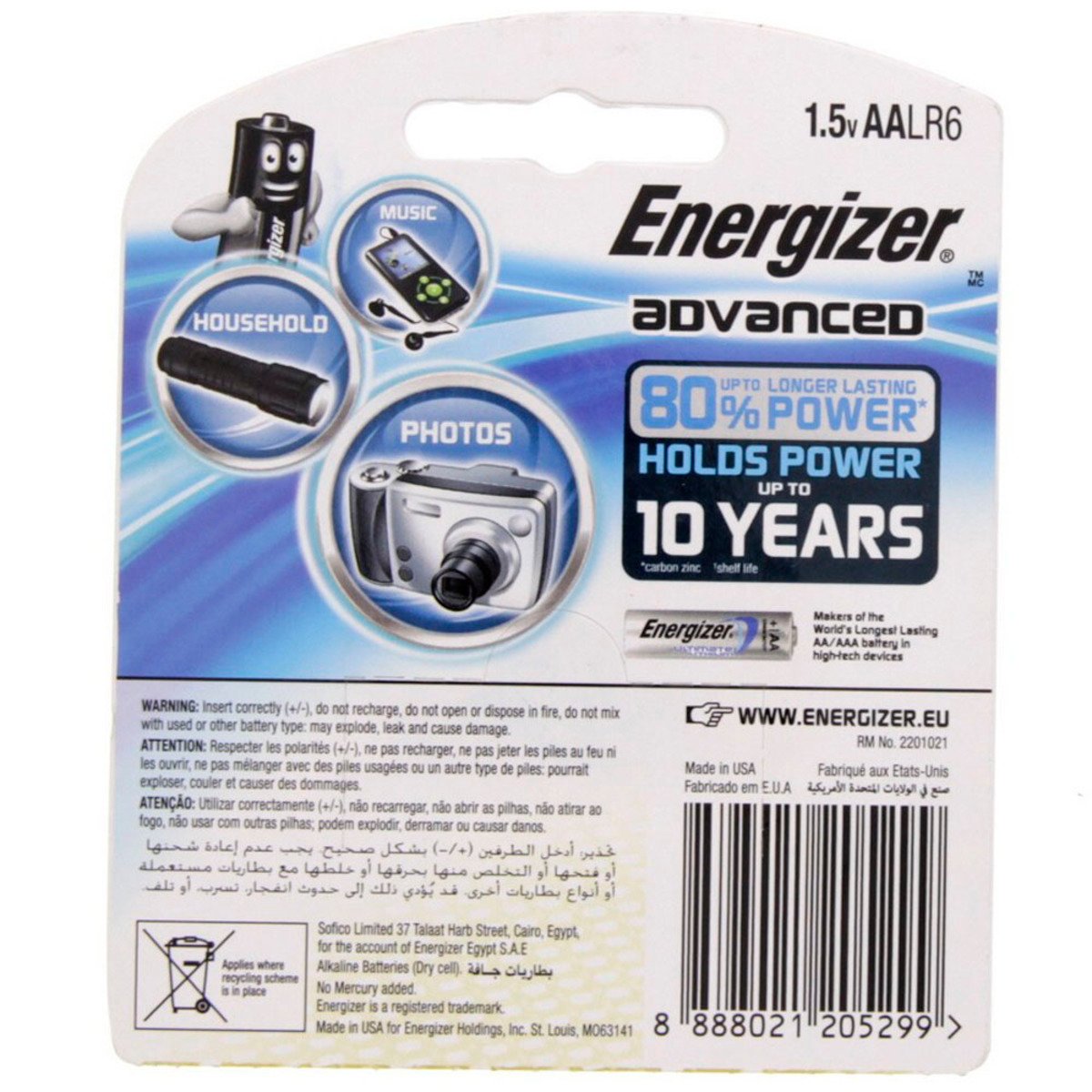Energizer Advanced +Power Boost AA Battery X91RP2