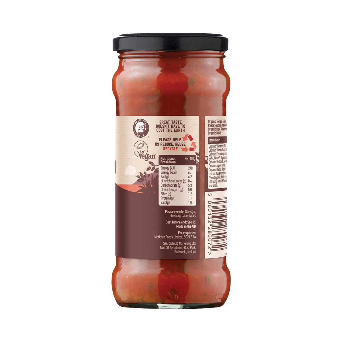 Meridian Organic Pasta Sauce Tomato And Basil 350 g