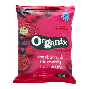 Organix Finger Foods Raspberry And Blueberry Rice Cakes 50g