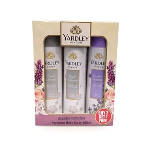 Yardley London Perfumed Body Spray Assorted 3 x 100 ml