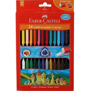 Faber-Castell Grip Erasable Crayons 24's 122924