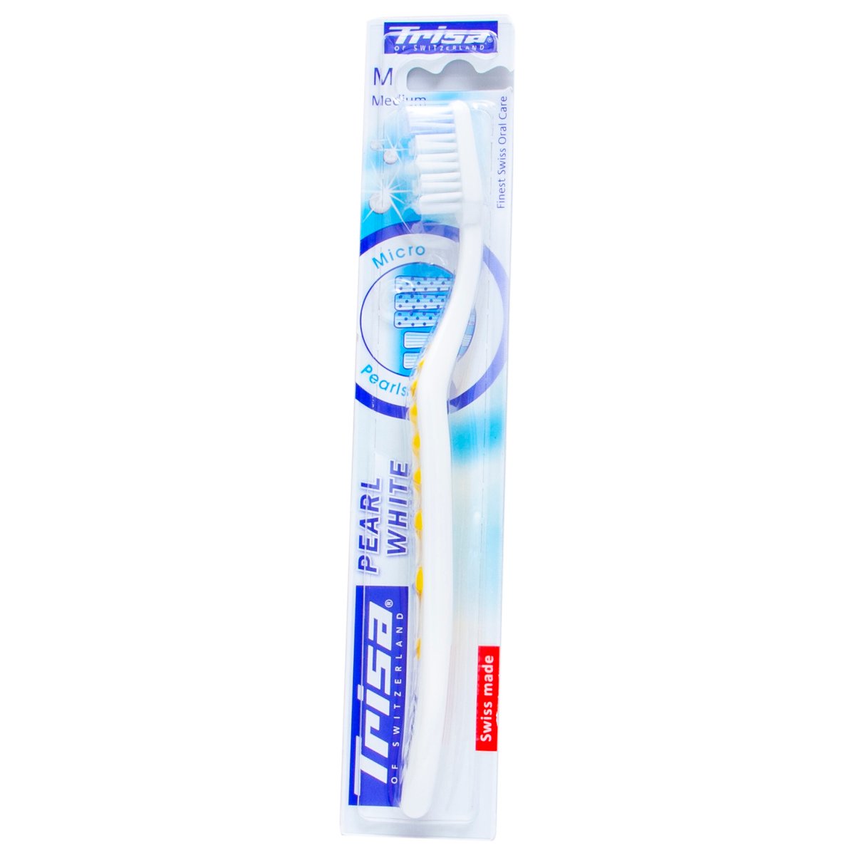 Trisa Pearl White Toothbrush Medium 1 pc