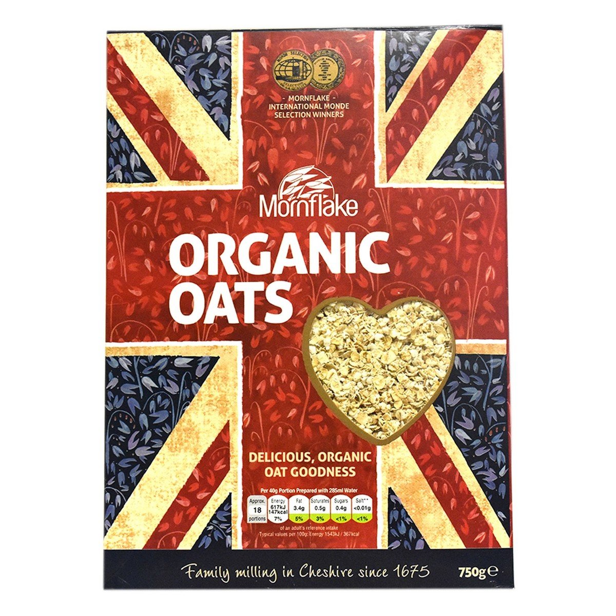 Mornflake Organic Oats 750 g