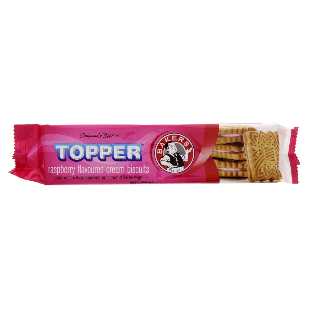 Bakers Topper Raspberry Flavoured Cream Biscuits, 125 g
