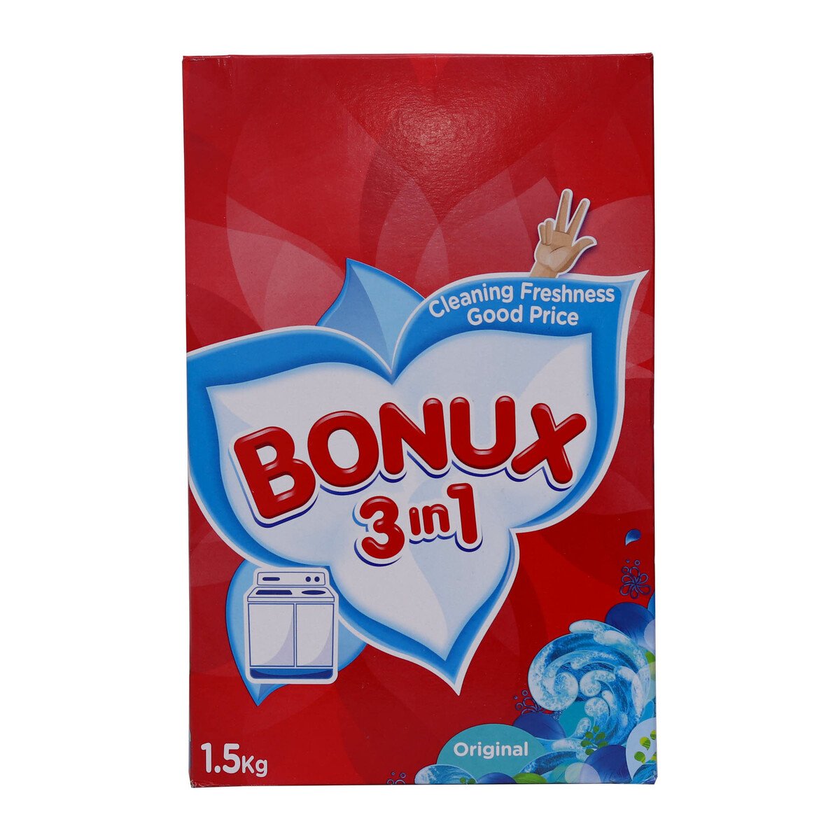 Buy Bonux Washing Powder 3in1 Original 1.5kg Online at Best Price | Washing Pwdr T.Load | Lulu KSA in Kuwait
