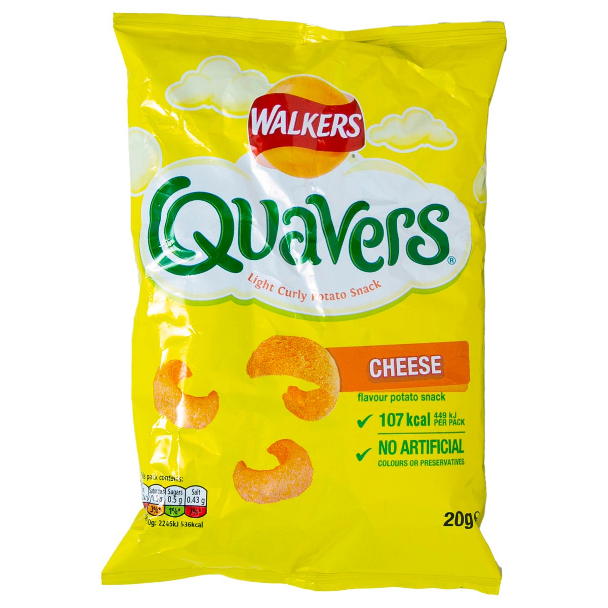 Buy Walkers Quavers Cheese Flavour Potato Snack 20 g Online at Best Price | Potato Bags | Lulu KSA in Kuwait