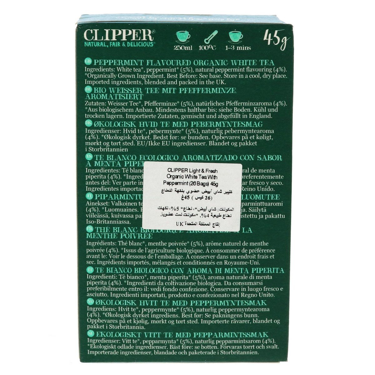Clipper Organic White Tea With Peppermint 26 pcs