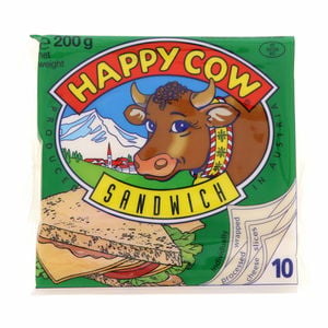 Happy Cow Sandwich Processed Cheese slices, 200 g