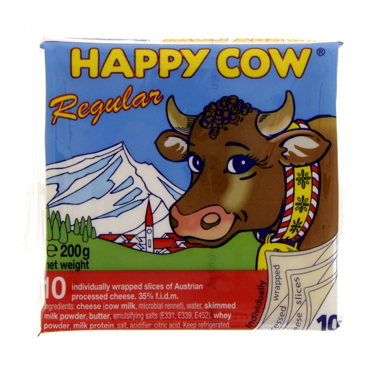 Happy Cow Regular Sliced Cheese 10 Slices 200g