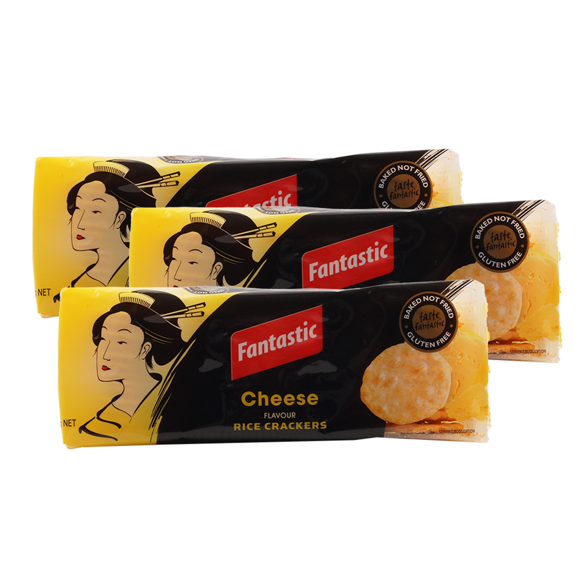 Fantastic Cheese Rice Crackers 3 x 100g