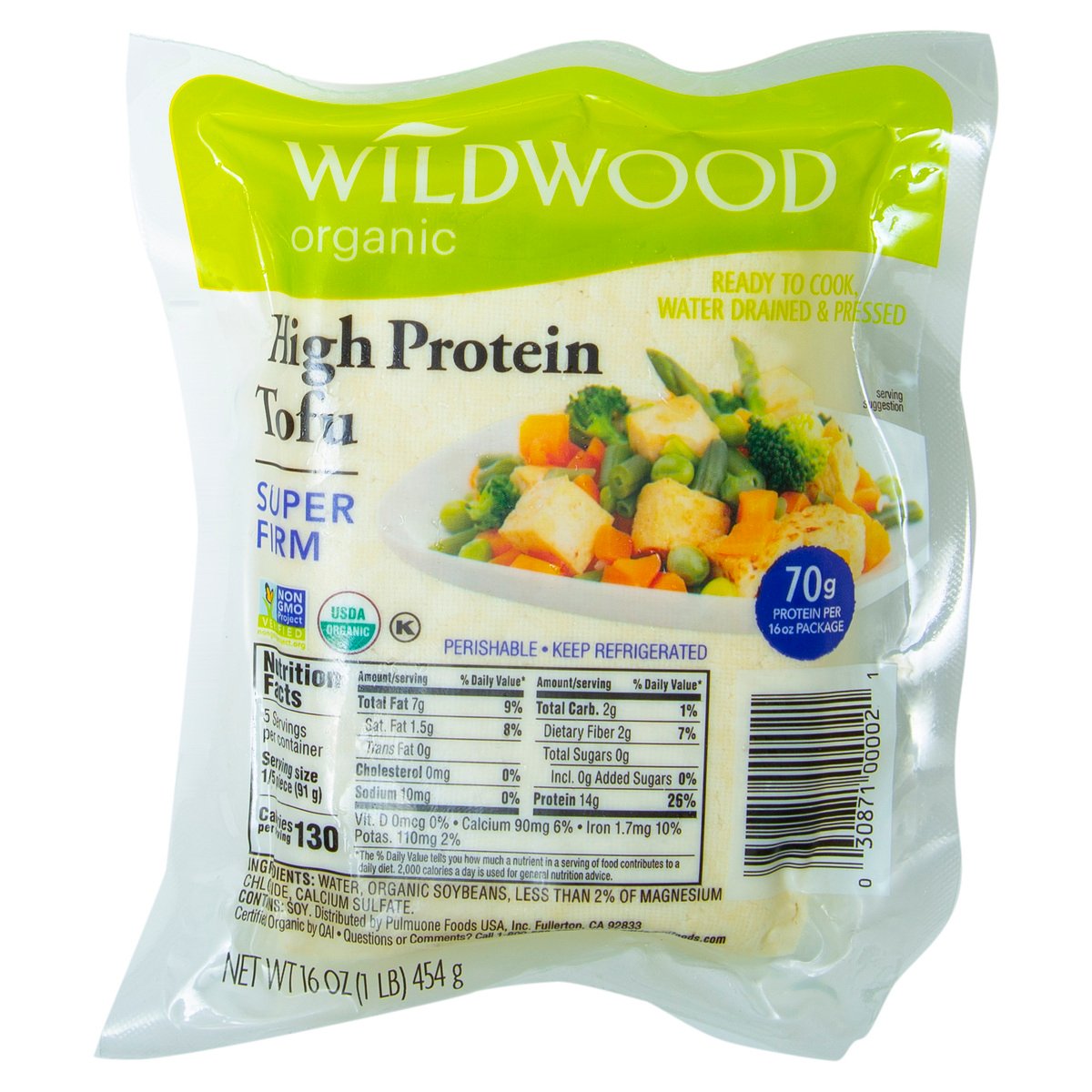 Wild Wood Organic High Protein Tofu 454 g