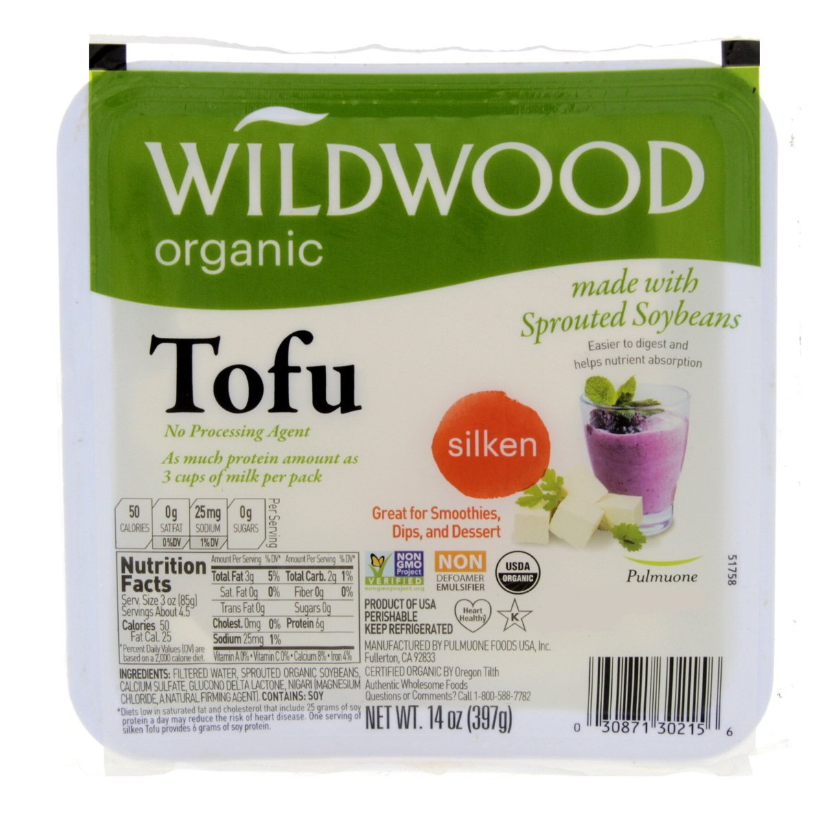 Wild Wood Organic Tofu Silken 397 g