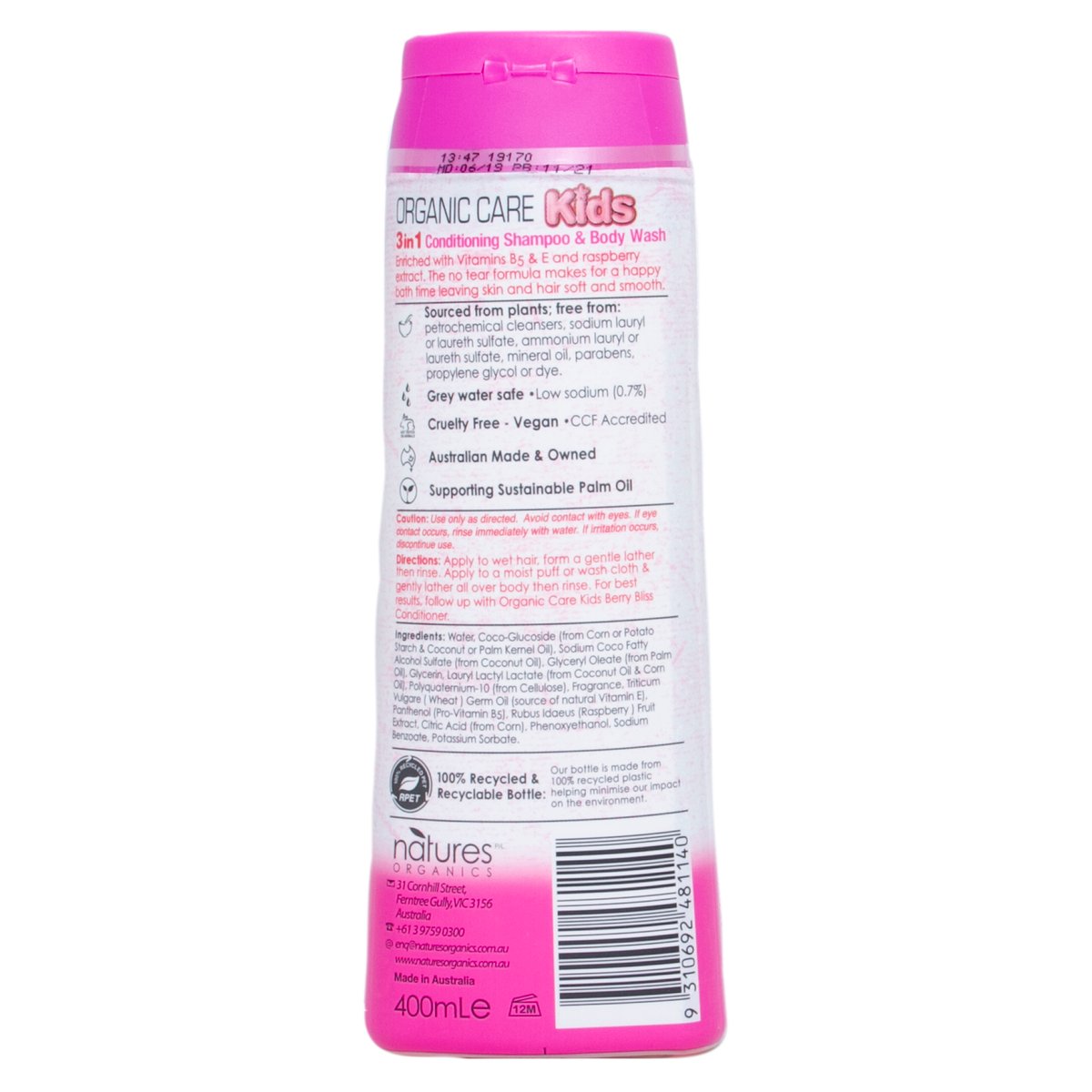 Nature's Organic Care Berry Bliss Shampoo & Body Wash 400 ml