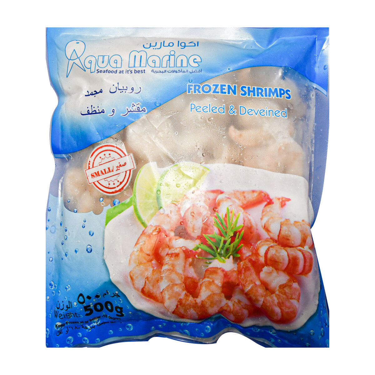 Aqua Marine Frozen Shrimps Peeled & Deveined Small 500g