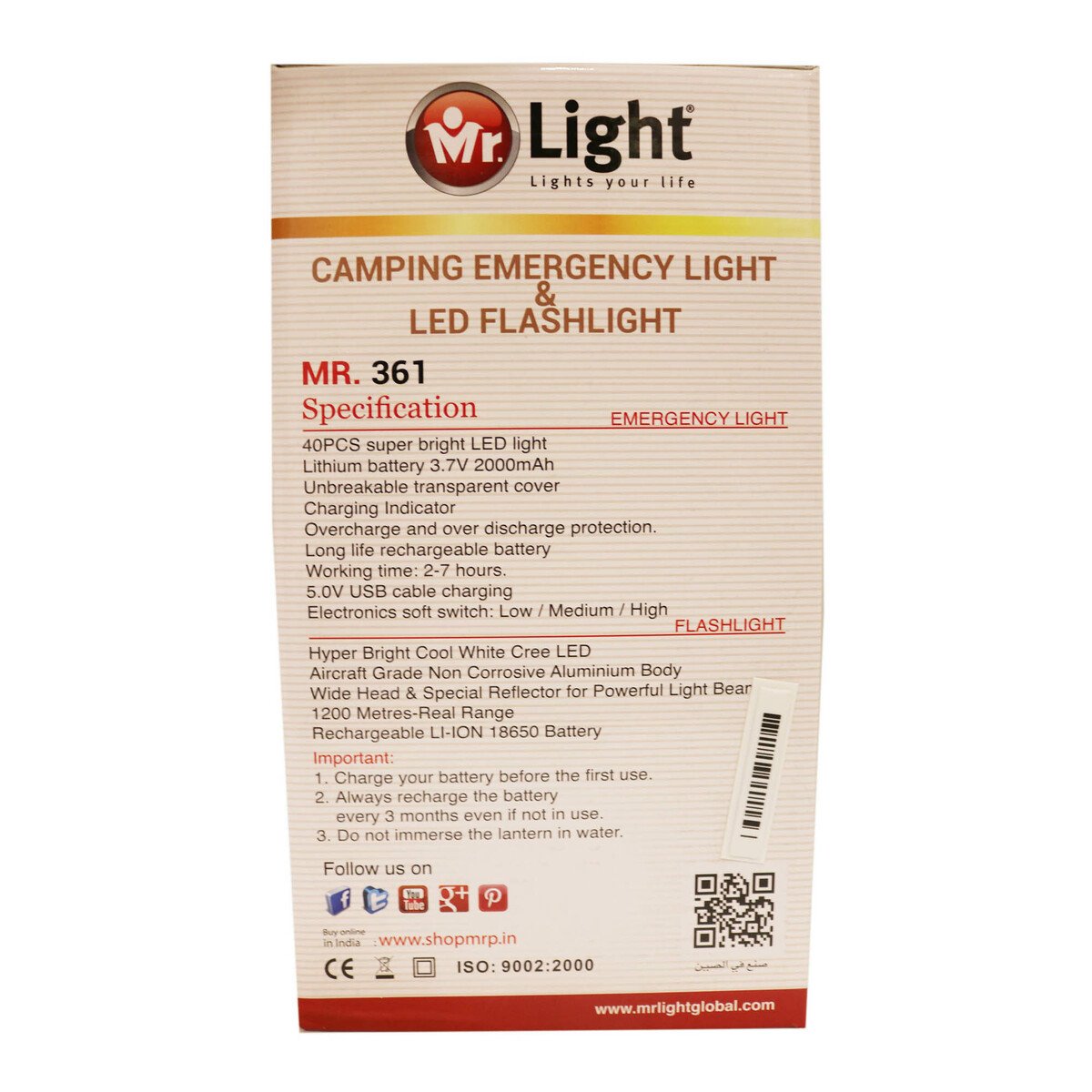 Mr Light Emergency + Torch Combo MR361
