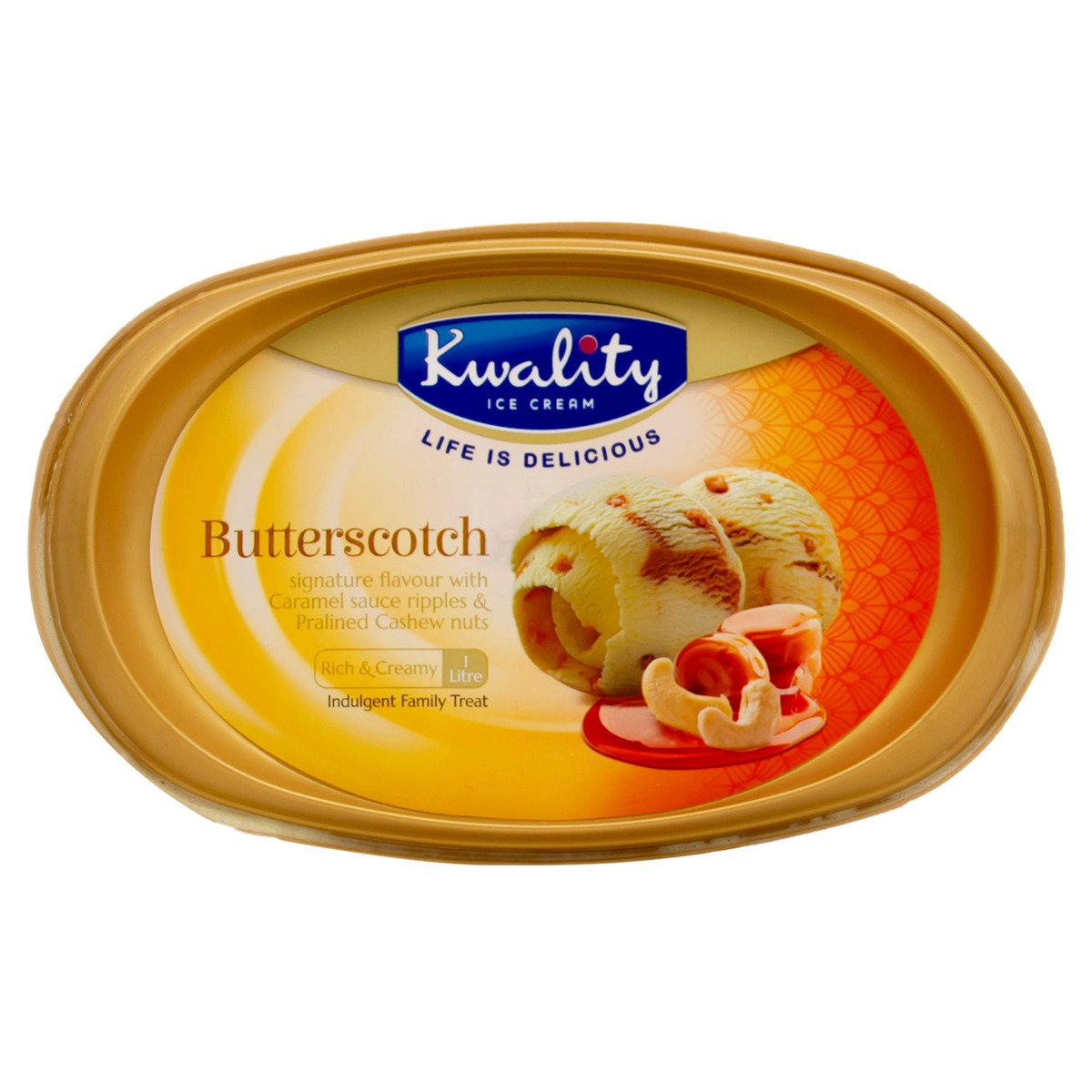 Kwality Ice Cream Butterscotch 1 Litre