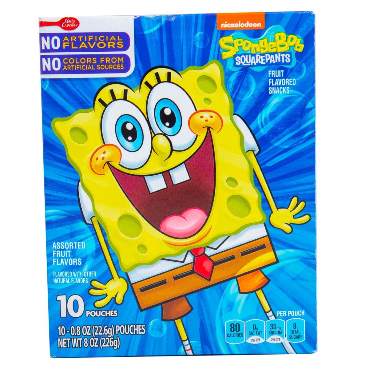 Betty Crocker Sponge Bob Squarepants Assorted Fruit Flavored Snacks 226 g
