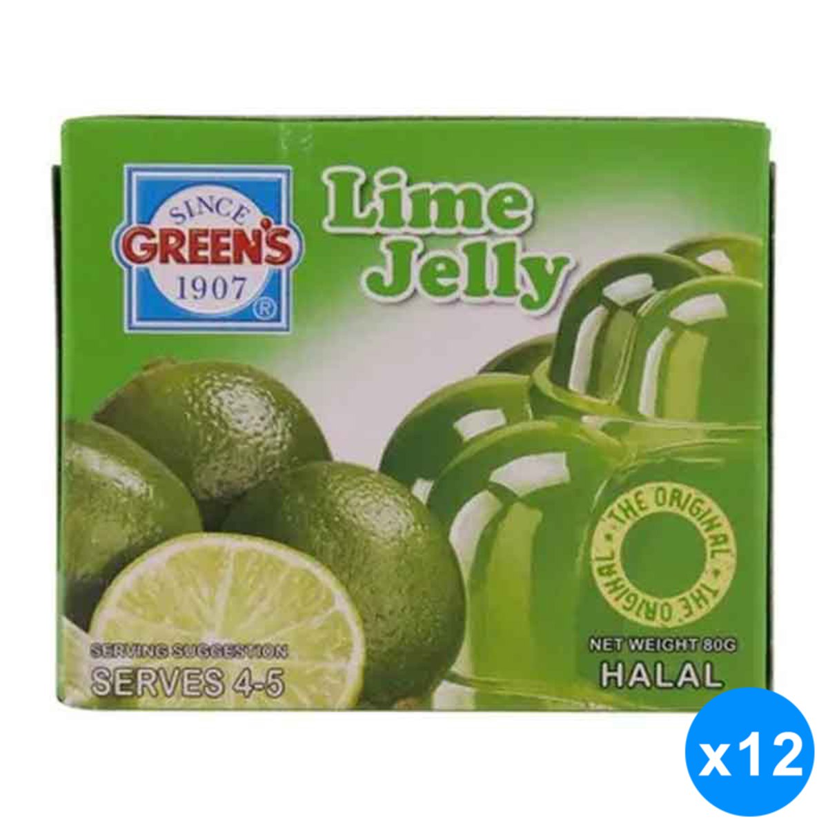 Green's Jelly Lime 12 x 80g