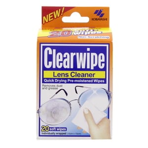 Clear Wipes Lens Cleaner 20 Soft Wipes
