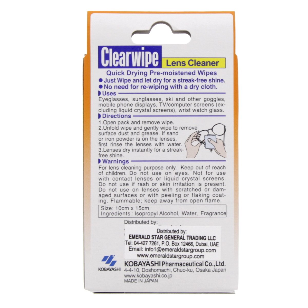 Clear Wipes Lens Cleaner 20 Soft Wipes