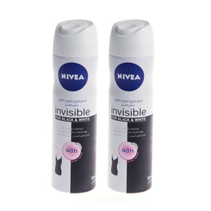 Nivea Invisible For Black & White Deodorant 2 x 150 ml