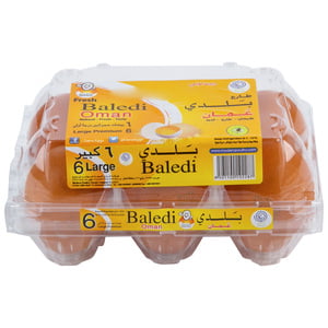 Baledi Premium Brown Eggs Large 6 pcs