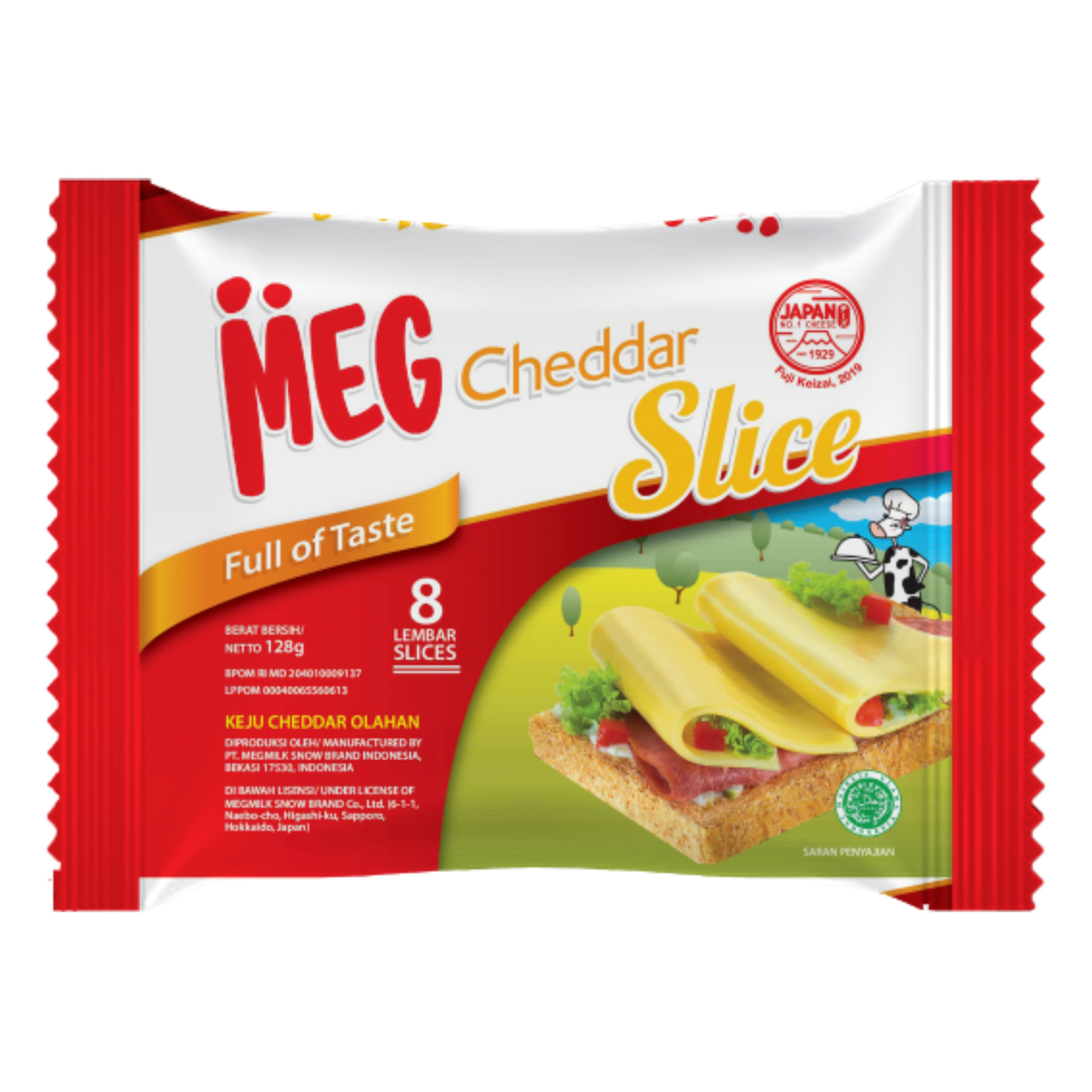 Meg Cheddar 8 Slice 136g