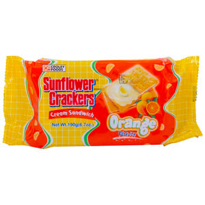 Sunflower Cream Sandwich Crackers Orange Flavor 190 g