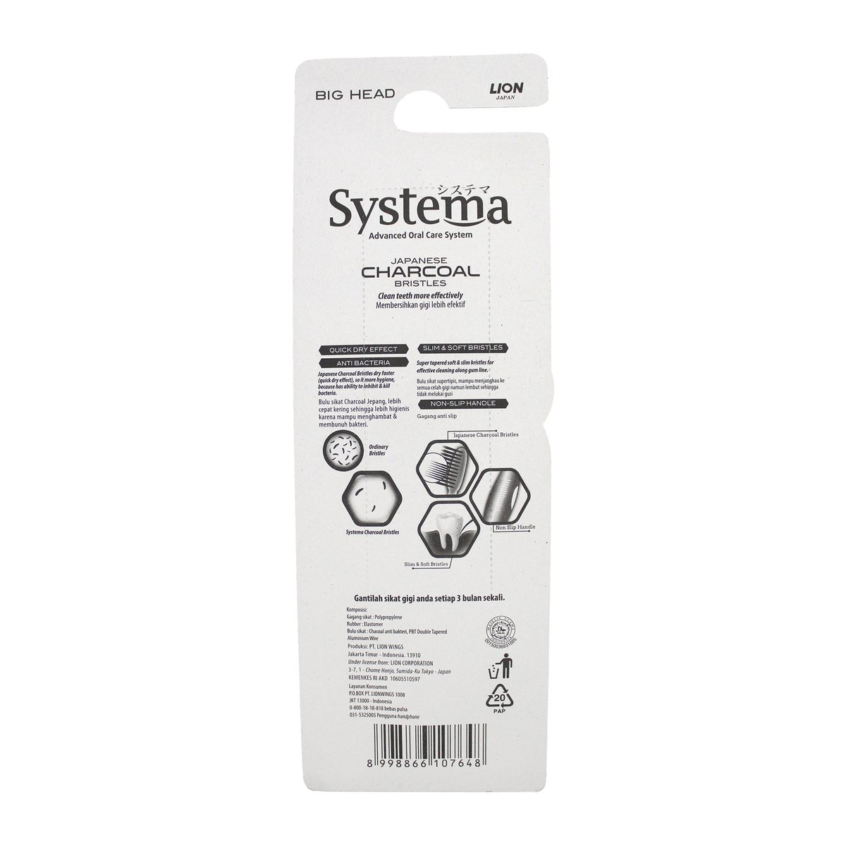 Systema Tooth Brush Charcoal Big Head