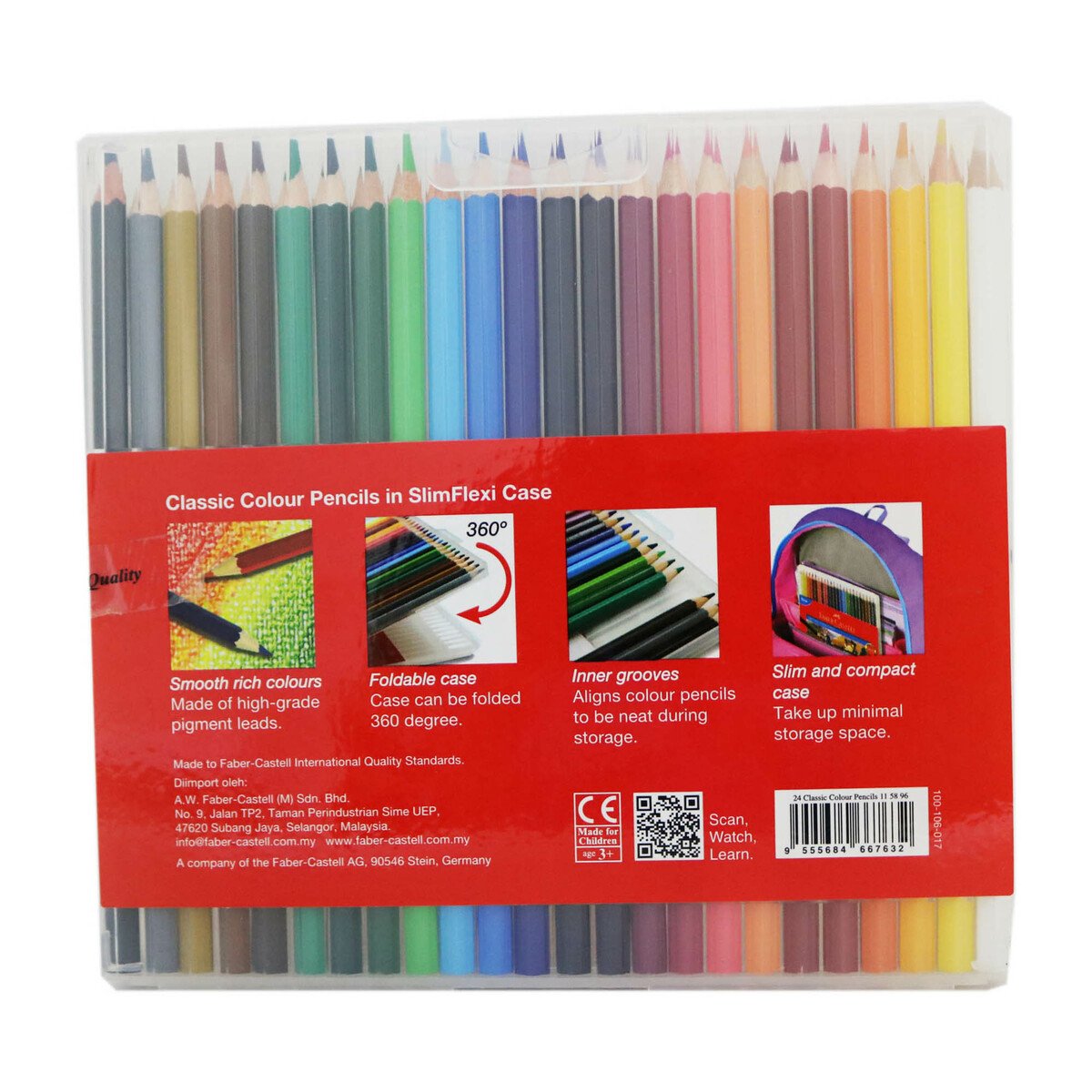Faber Castell Classic Colour Pencil Slim Flexi 24pcs