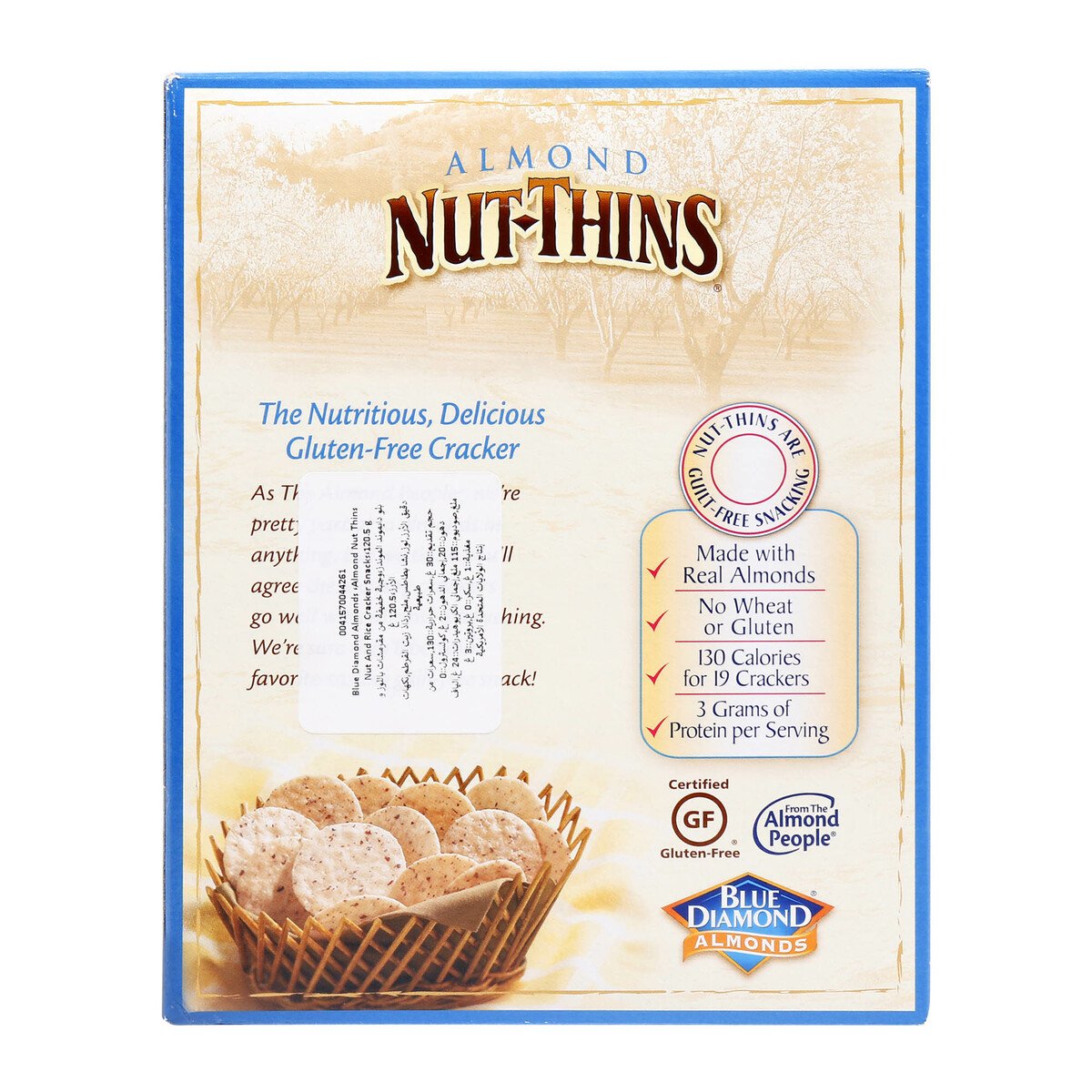 Blue Diamond Almond Nut-Thins Nut and Rice Cracker Snacks 120 g