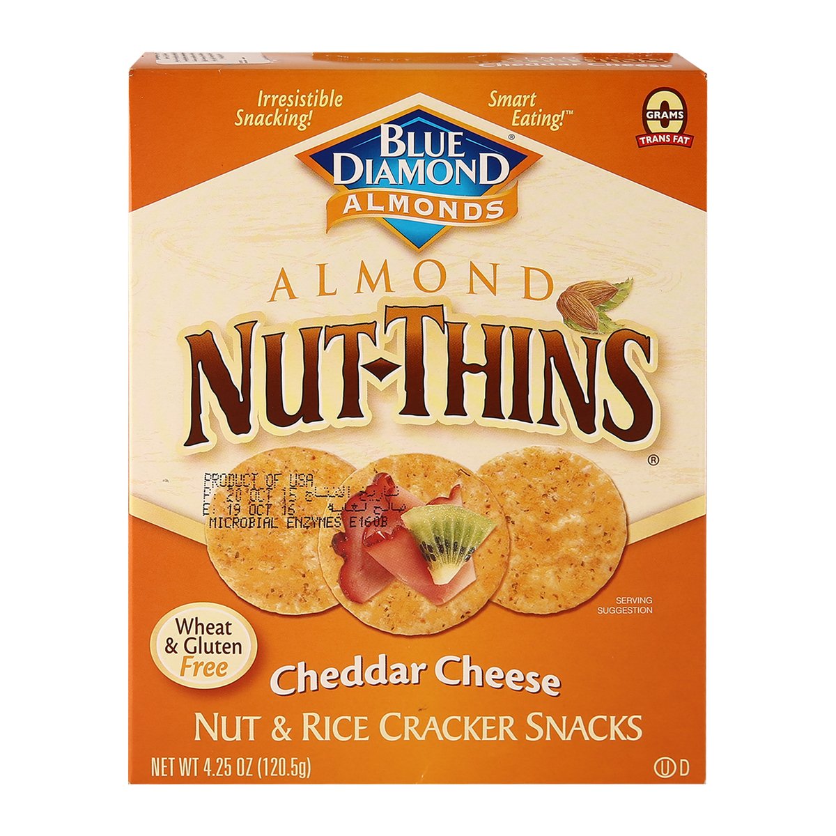 Blue Diamond Almond Nut-Thins Cheddar Cheese Nut and Rice Cracker Snacks 120 g
