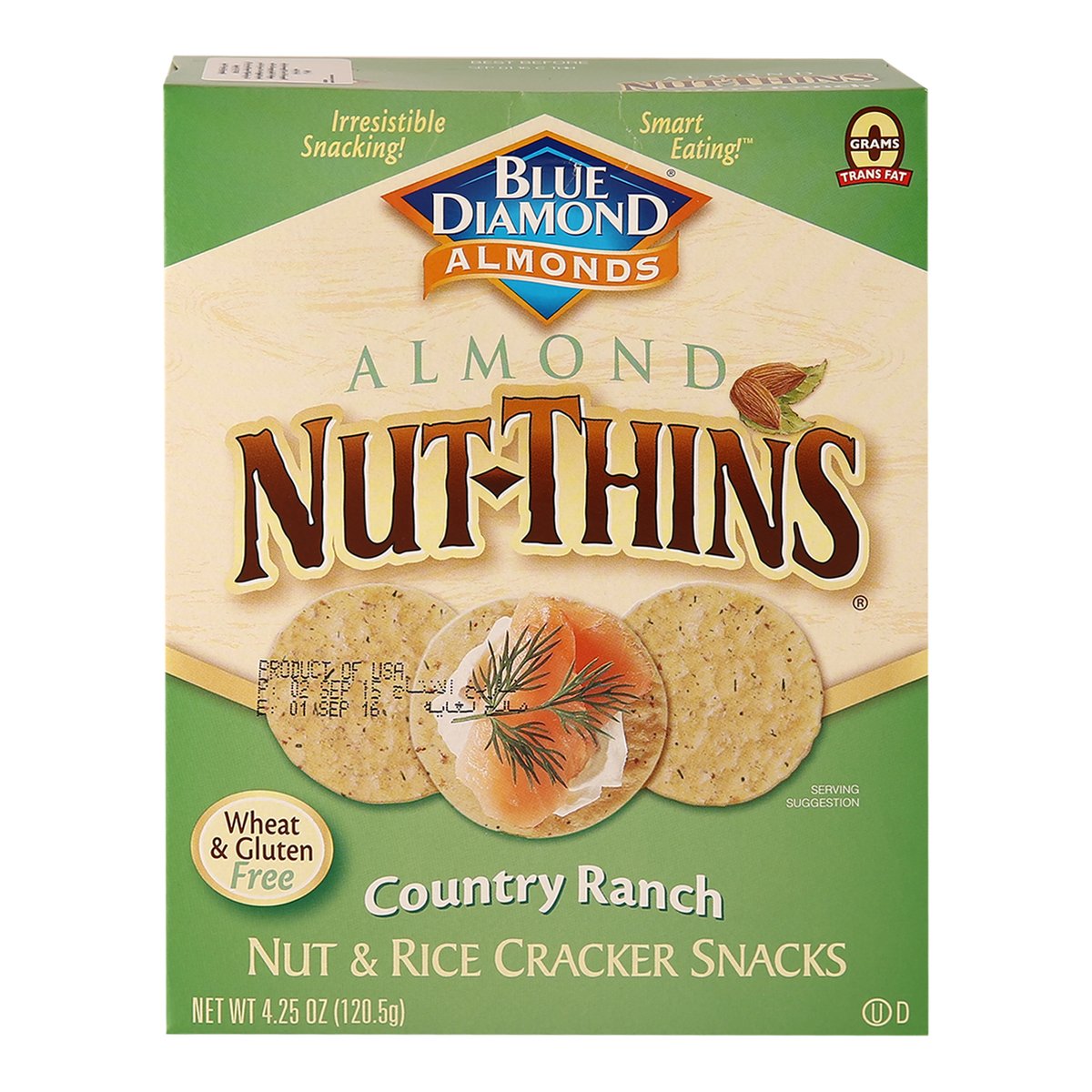 Blue Diamond Almond Nut-Thins Country Ranch Nut And Rice Cracker Snacks 120 g