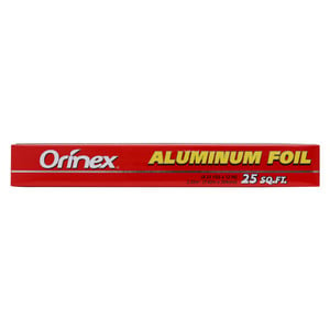 اشتري قم بشراء أورينكس ورق ألمنيوم 25 قدم مربع مقاس 7.62 م × 304 مم قطعة واحدة Online at Best Price من الموقع - من لولو هايبر ماركت Aluminium Foil في السعودية