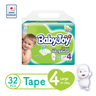 BabyJoy Compressed Tape Diaper Size 4 Large Value Pack 10 - 18kg 32 Count